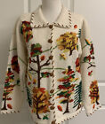 Rare NWT DESIGN OPTIONS  M Autumn Fall Trees Cardigan Sweater vintage 2004 Y2K