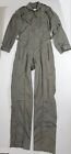 Military Flyers Mens 36R Coveralls CWU-27P Flight Suit W/ Epaulets Sage Green