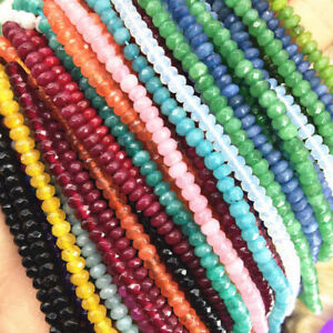 Faceted 2x4mm Natural Rondelle Gemstone Abacus Loose Beads 15