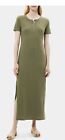 Theory Maxi Dress Light Army Green  Women medium NWT 100% Cotton Pima