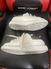 Alexander McQueen Men's Oversized Leather Sneakers Lily white Size US8