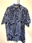 Vtg Hawaiian Shirt Cooke Street 2xl Blue Tribal Short Sleeve Retro 90s button up
