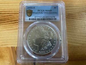 New Listing2021-S Morgan Dollar PCGS MS69 First Day of Issue 100th Anniversary w/Box & COA