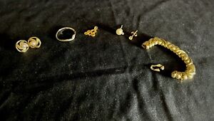 14k/10k solid gold scrap lot 7.9 Gram Total Wear/Scrap Ring Charm Earrings