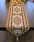 DaDa Bedding Golden Persian Rug Floral Elegant Tapestry Dining Table Runner