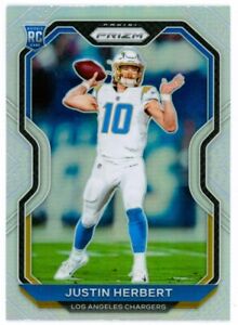JUSTIN HERBERT 2020 Panini Prizm SILVER HOLO Refractor Rookie Card RC #325