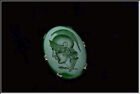 Gorgeous  Antique Sterling Green Onyx Intaglio Roman Soldier Brooch  1 1/2
