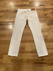 Levi's 501 Jeans White Denim Button Fly 100% Cotton Casual Denim Mens 34 x 34