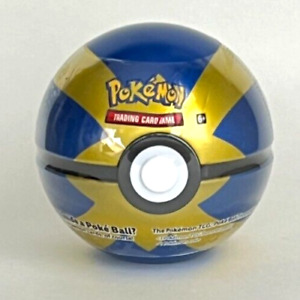 Sealed New Pokemon Trading Card Game Blue Tin Poke Ball Booster Packs Coin