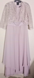 Kathy Roberts 2 Pc Maxi Dress Women's Sz Tall A 12 Beige With Lace Evening Dress