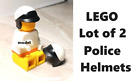 LEGO Police Helmet Black White Motorcycle Cop CHP CHIPS City Protectors Hero