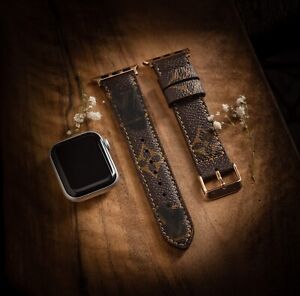 LV,Authentic Luxury Leather Apple Watch Band Models 38-40-41-42-44-45-49mm