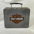 VTG 2000s Harley Davidson Biker Motorcycle Collectable Tin Metal Lunchbox Pail