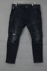 G-star Raw Rackam 3D Skinny Fit Super Stretch Denim Jeans 34x30 Black Distress