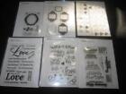 LOT 6  ASSORTED RUBBER STAMP SETS, SIMON SAYS, MY TIME MADE EASY, SAYINGS, HEART