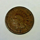 1867/67 REPUNCHED DATE INDIAN CENT. REDUCED 12/27/23 (7665)