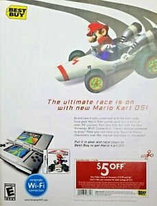 RARE! 2006 Best Buy MARIO KART Nintendo Ds Video Game & Coupon = Promo Print AD