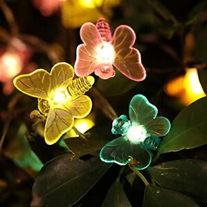 Solar Butterfly String Lights, 16 Ft 32 Warm White LED Outdoor Waterproof But...