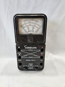 Vintage Simpson Model 390-2 Volt Amp Watt meter untested