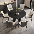 Black Round Dining Table Indoor Kitchen Table Sets for Dining Room Easy Setup