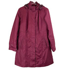 EDDIE BAUER Girl On The Go Insulated Trench Coat Berry Women’s Size Large PETITE