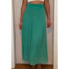 Green Pleated Maxi Skirt Convertible Strapless Knit Dress