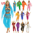 US Indian Dance Costumes Set Women Bollywood Dress Halloween Belly Dance Outfit