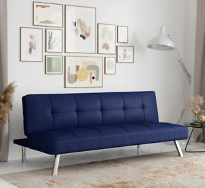 New ListingSofa Bed Sleeper Couch Convertible Futon Mattress Adjustable Living Room Blue