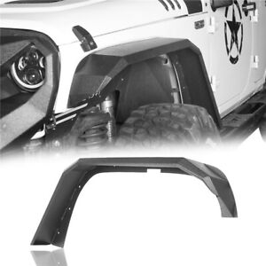 Flat Front + Rear Fender Flares Steel Textured For Jeep Wrangler JK 2007-2018 (For: Jeep)