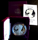 1986 S AMERICAN SILVER EAGLE PROOF DOLLAR US Mint Coin with Box and COA