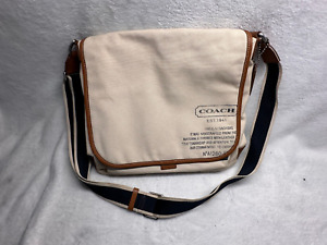 Coach mens sling bag beige /navy  blue crossbody No A1260