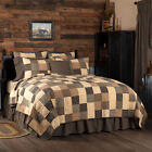 Primitive Queen Quilt Black Patchwork Kettle Grove Bedroom Decor VHC Brands