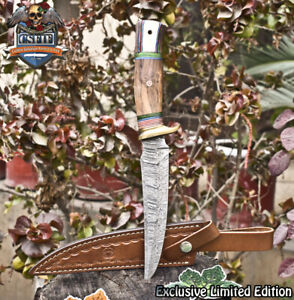 CSFIF Hot Item Bowie Knife Twist Damascus Walnut Wood Outdoor