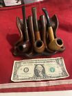 Vintage - Custom Leather - 3 Pipe Tobacco Pipe Stand - Including 3 Pipes