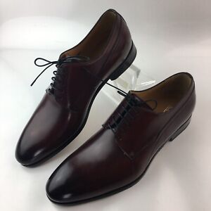 Ace Marks Plain Toe Oxford Dress Shoes Sz 10 Oxblood Leather Made in Italy