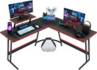New ListingL Shaped Gaming Desk Computer Table with Large Monitor Stand For Home Office US