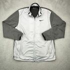 Nike Jacket Mens Large Gray Two Tone Full Zip Golf Windbreaker Mock Neck Preppy