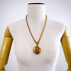 CHANEL Necklace AUTH Coco chain CC Rare Pendant Logo Gold Coin Flower 96A F/S