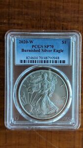 New Listing2020 W Burnished Silver Eagle PCGS SP 70