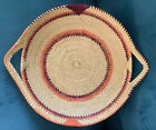 2003 Ghana African Handmade Woven 13” diameter Basket Bowl Tray Kinkahe Grass