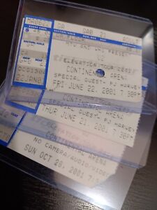 U2 Concert Tickets Lot Of 3 Elevation Tour June 21/22 Oct 28 2001 PJ Harvey NJ