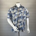 Vintage Gotcha Sport Men’s Blue Tropical Hawaiian Button Up Shirt Sz L