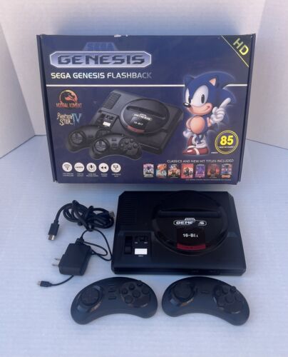 Sega Genesis Flashback HD 85 Built-in Games 2 Wireless Controllers Mortal Kombat