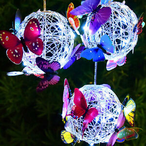 Solar Butterfly Ball Lights LED Outdoor Garden Decoration Solar Landscape Lights