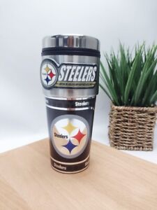 Pittsburgh Steelers 16oz Travel Tumbler Mug - Steelers Coffee Tumbler - Emblem