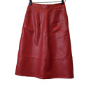 Eri + Ali Red A-Line Pleather Skirt | 2