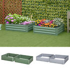 Set of 2 Raised Garden Bed Galvanized Steel Planter Boxes Easy Quick Setup