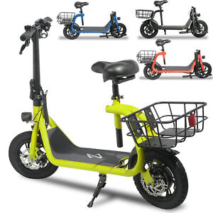 Adult Folding Electric Scooter Commuter Dual 450W Off-Road Ebike Bicycle w/ Seat