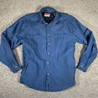 Vintage Wrangler Shirt Jacket Mens S Quilted Lined Blue Shacket Buttons Up Nice