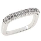 Colleen Lopez White Real Diamond Womens Sterling Silver Band Ring Size 8